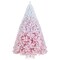 White-Pink PVC Christmas Tree with Flocked Tips and Folding Metal Stand